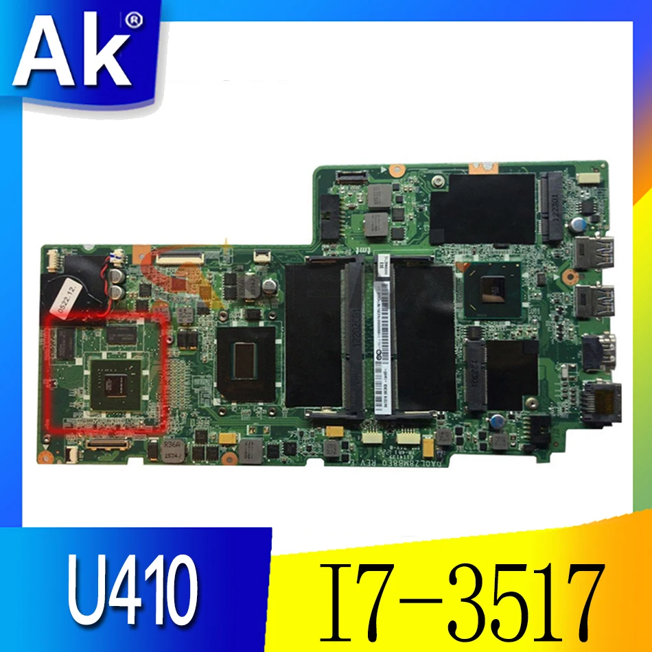 

For Lenovo IdeaPad U410 Laptop Motherboard CPU:I7-3517 1.9G DA0LZ8MB8E0 REV:E FRU 90000897