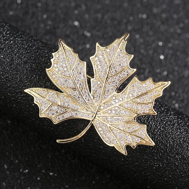 Винтаж в виде кленового листа брошь золотых украшений булавки броши осень