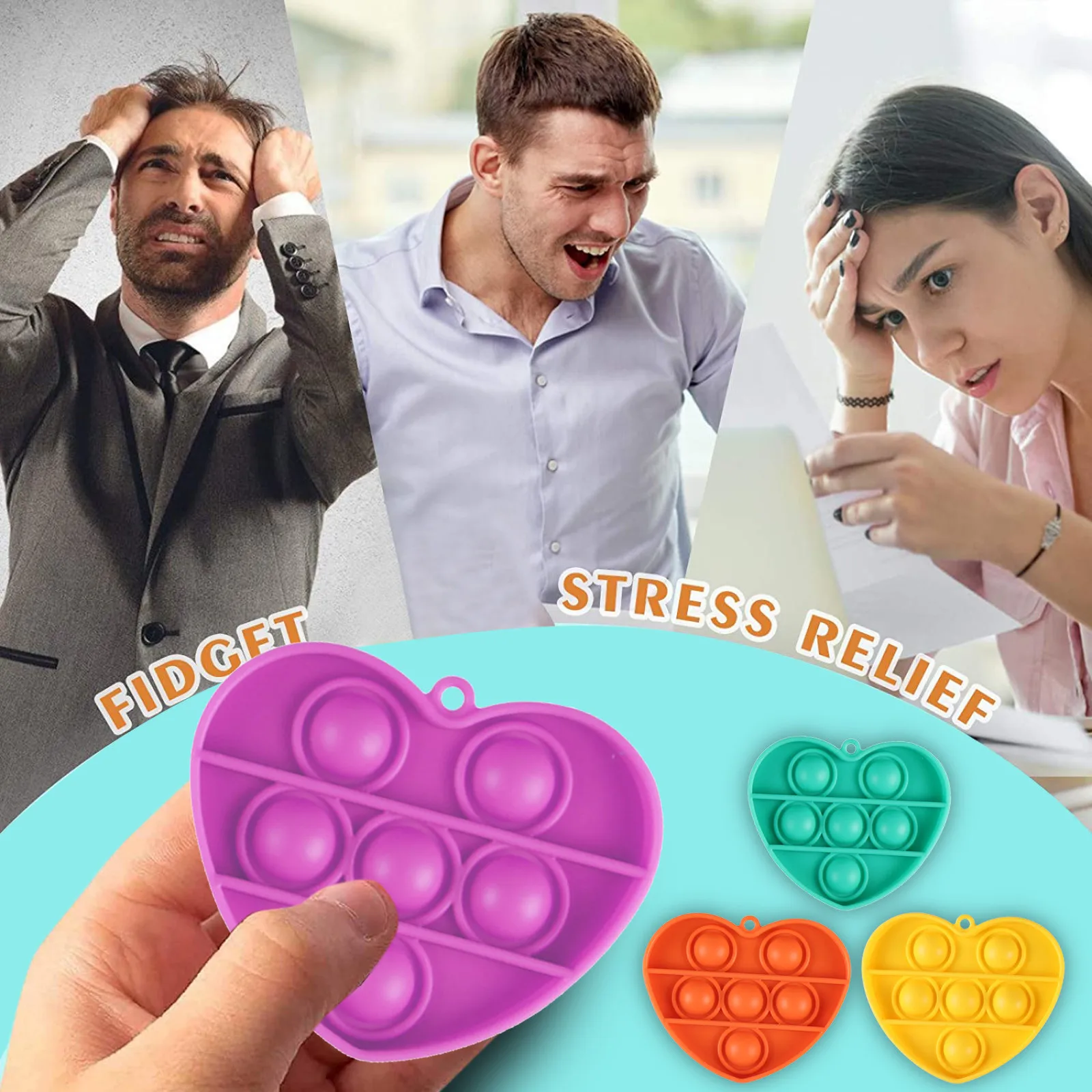 Брелок в форме сердца сжимаемая силиконовая игрушка для детей и взрослых снятия