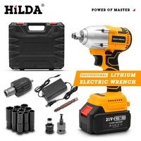 hilda electric impact wrench 21v brushless wrench socket hand drill installation electric screwdriver power tools