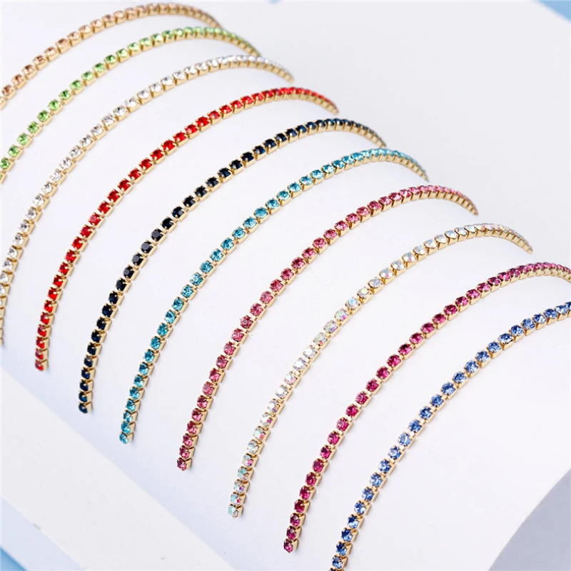 

Mixed Color Nail Art Decoration Long Strip DIY Personalized Diamond Gold Chain Long Nail Art Diamond Decoration Nail Accessories