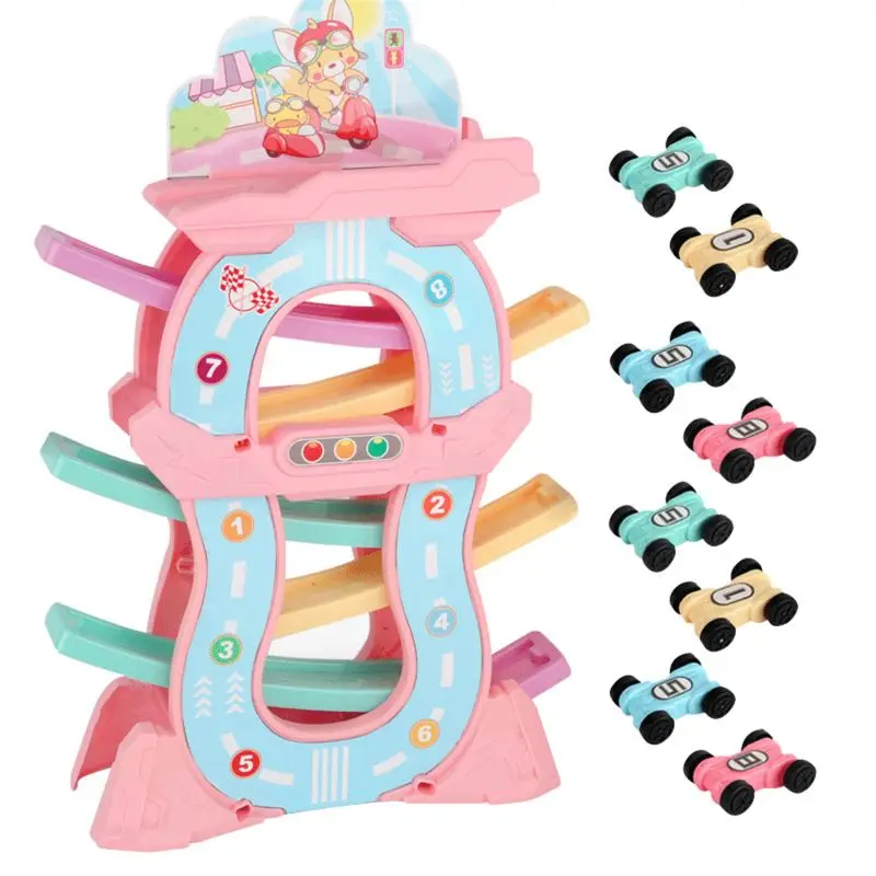 E (AS SHOWN) Игрушки для малышей 1/2 лет, подарки для мальчиков и девочек, гоночный трек, автомобиль, рампа, гонщик - Цвет: E (AS SHOWN)