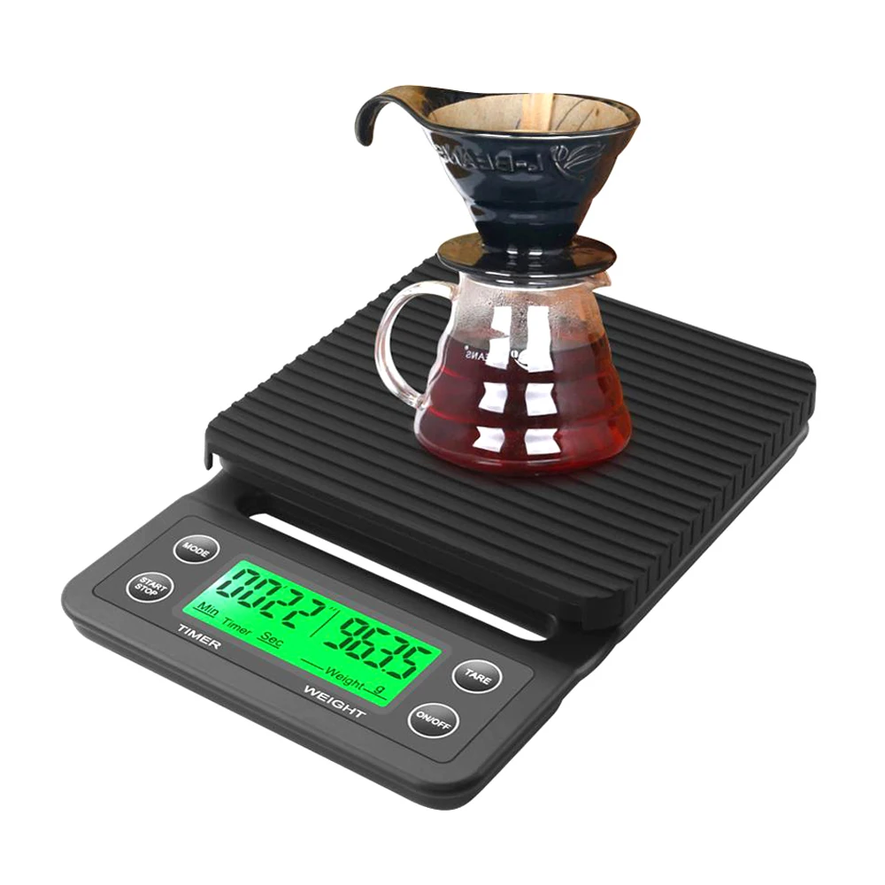 

Kitchen Digital Coffee Scale Instrument Electronic Balance LED Display High Precision with Timer Measuring Tools Gadgets