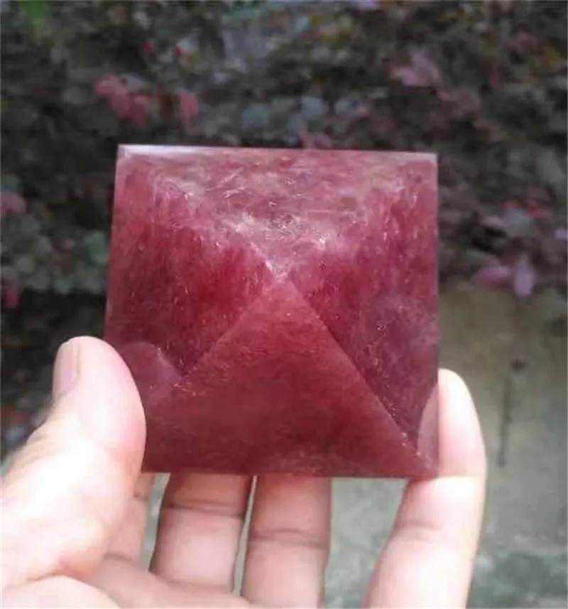 

Натуральный клубничный кварц MOKAGY 55 мм-60 мм, энергетический исцеляющий кристалл, драгоценный камень, пирамиды чакры, 1 шт.