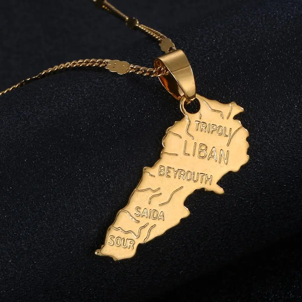 Lebanon кулон карта ожерелья золотистого цвета ювелирные изделия Liban карты патриотические модные ювелирные подарки