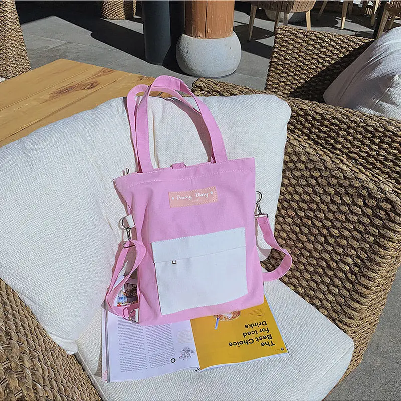 

Canvas Female Student Korean Style Cute Diagonal All-match Shoulder Bag Large Capacity Tote Bolsa Mochila Mujer Multifunction