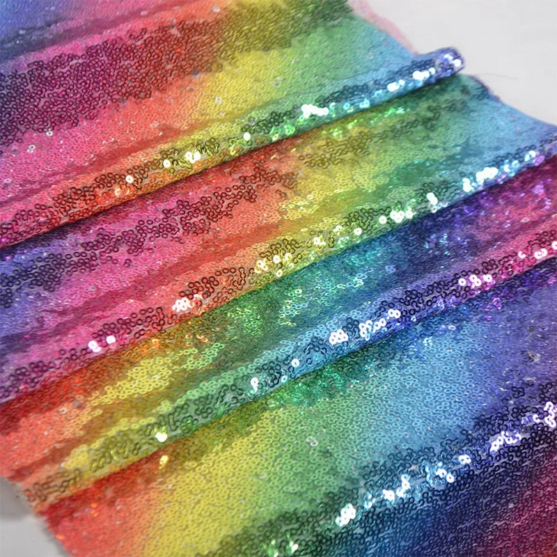 

Rainbow Sequins Table Runner Table Banner Decoration for Wedding Birthday Baby Shower, 30X270Cm