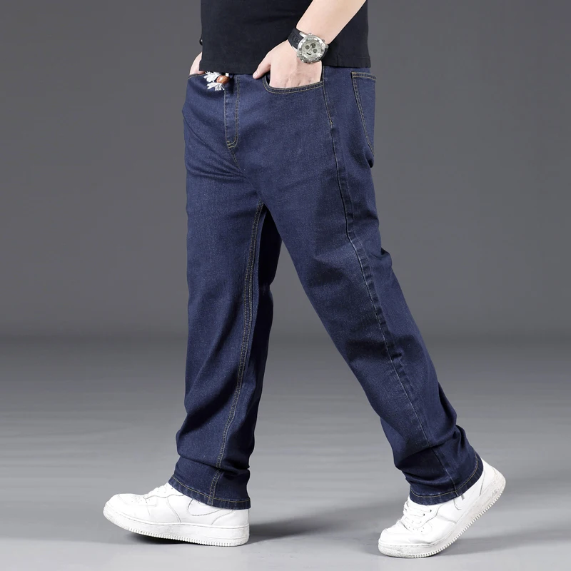 

Brand Mens Hip Hop Stretch Oversize Jeans Men's Plus Size Loose Fit Jeans Trousers 5XL 6XL 7XL Big Men Baggy Jeans Homme