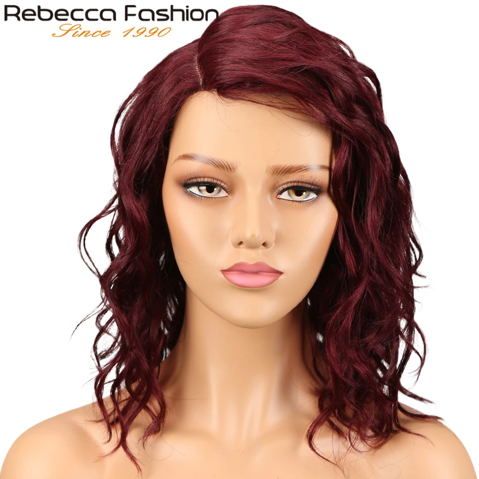 Парик из натуральных волос Rebecca Water Wave для чернокожих женщин натуральные