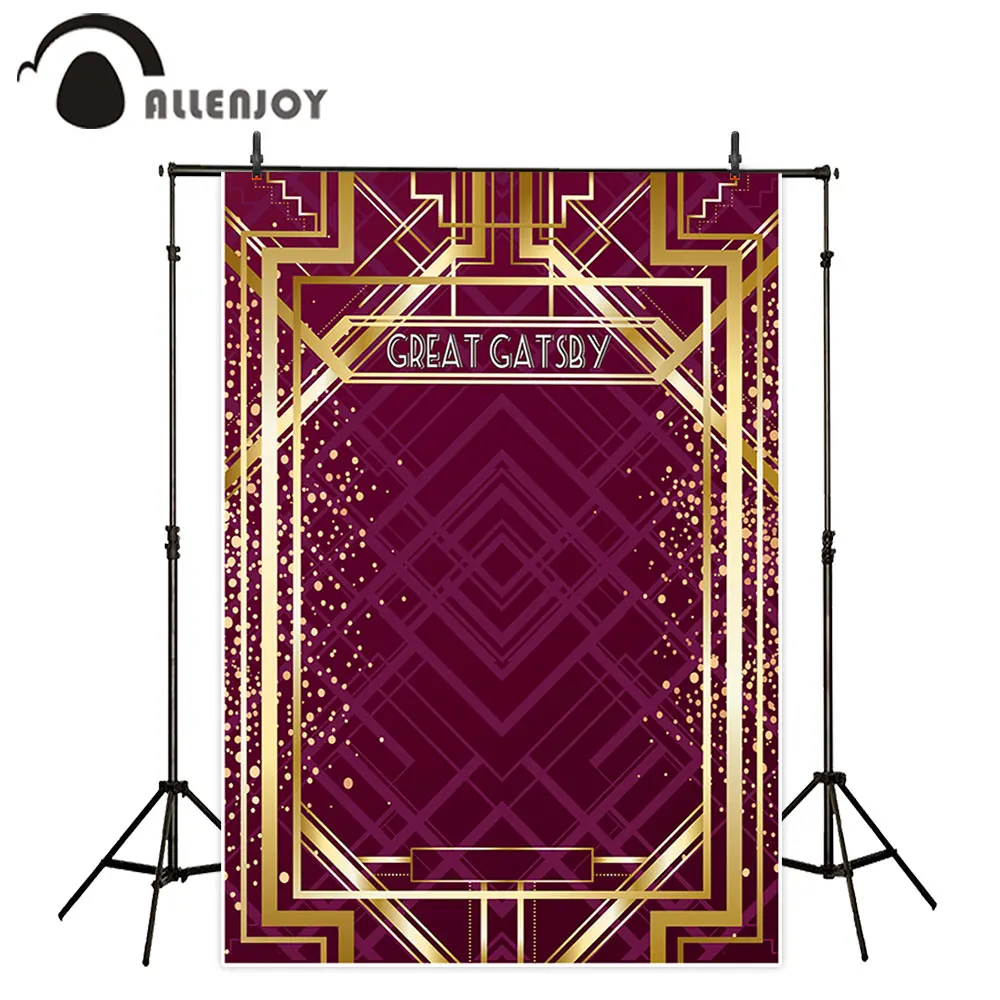 Фон для фотостудии Allenjoy фуксия винтажный узор большой Гэтсби золотые точки фон