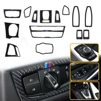 full kit carbon fiber gear shift panel interior trim sticker fit for bmw 3 4 series f30 f31 f32 f33 f34