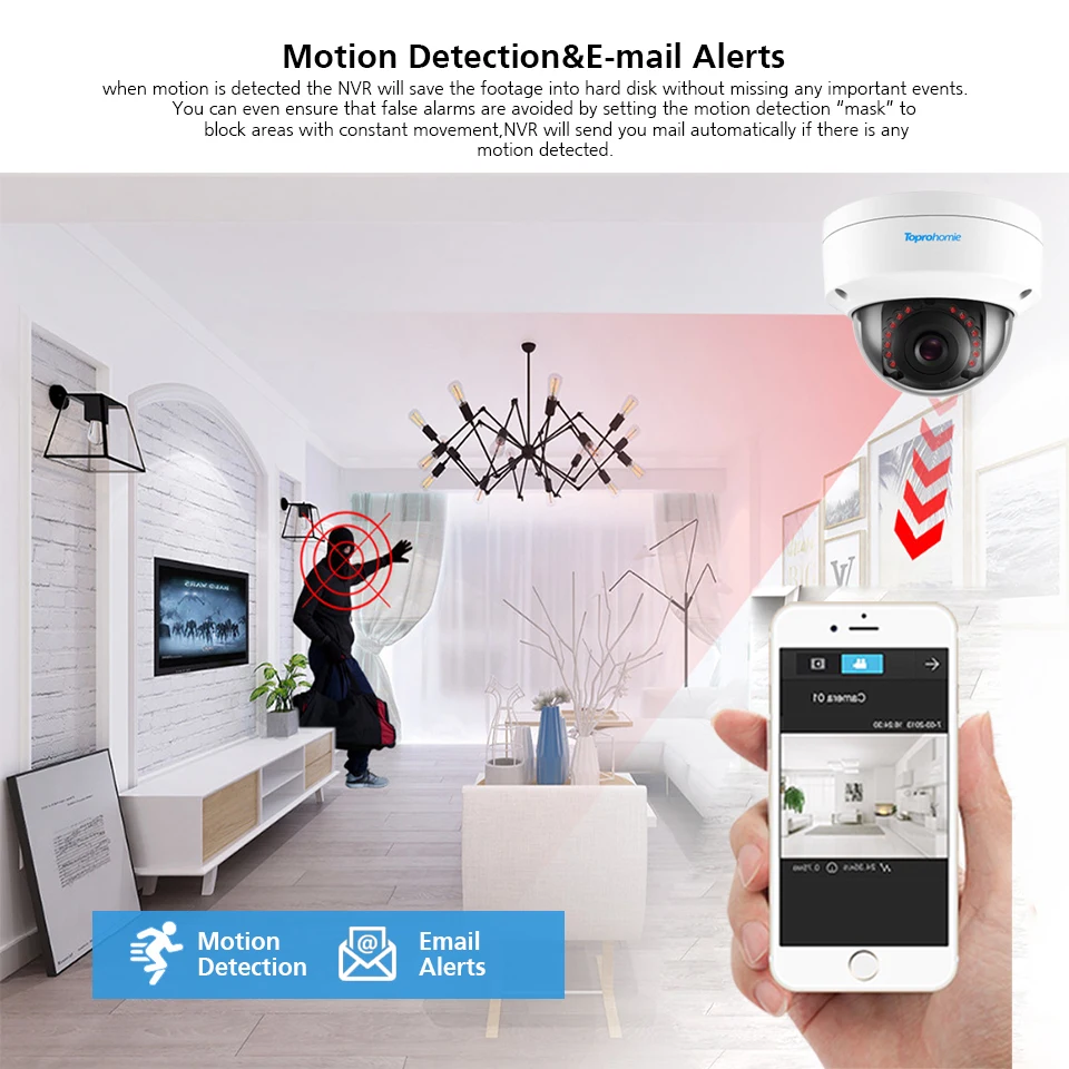 TOPROHOMIE H.265 + 8CH AI система записи лица CCTV POE NVR 5MP аудио Vandalproof безопасности IP камера