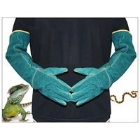 1pair cowhide reptile handling gloves extra long wild animal training glove for reptile handlers animal control staff