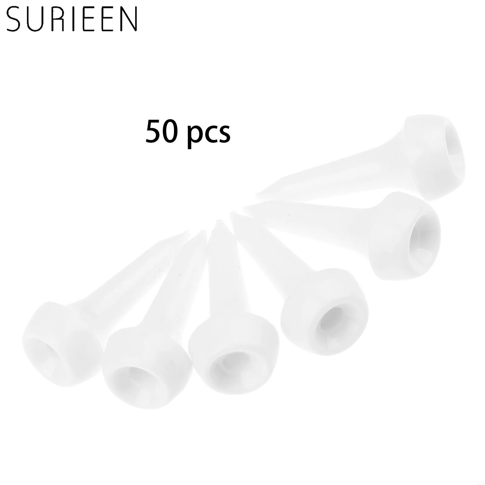 SURIEEN 50 шт. 35 мм белые пластиковые футболки для гольфа (1 3/8 дюйма) резиновая подушка