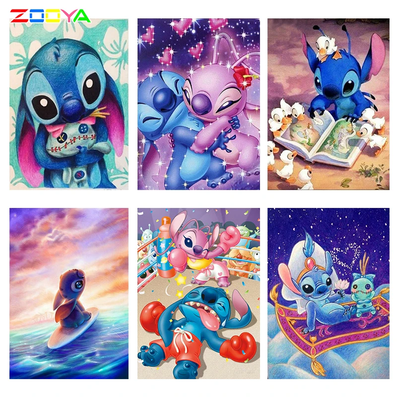 ZOOYA 5D DIY алмазная живопись полный квадратный/круглый Стич Алмазная вышивка распродажа полный набор мультфильм декор из алмазной мозаики K025