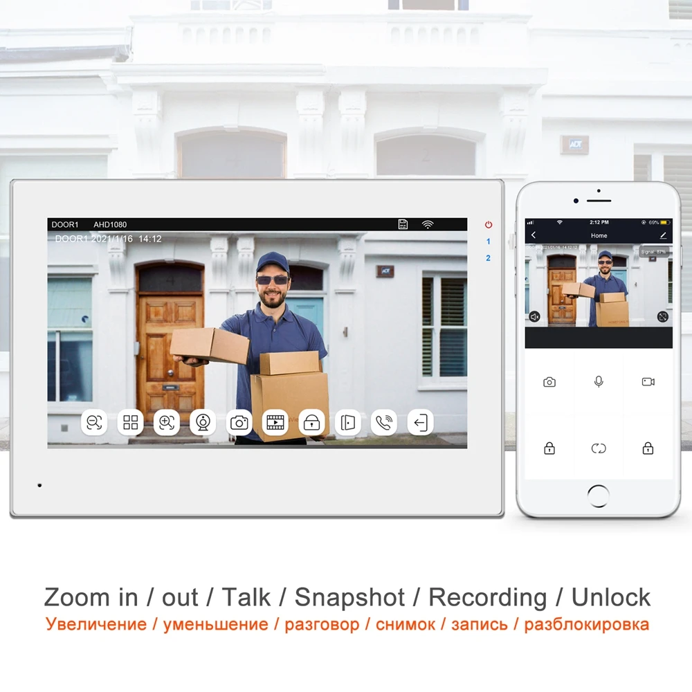 wifi video intercom works alexa home tuya smart video door phone touch screen keypad doorbell fingerprint password rfid unlock free global shipping