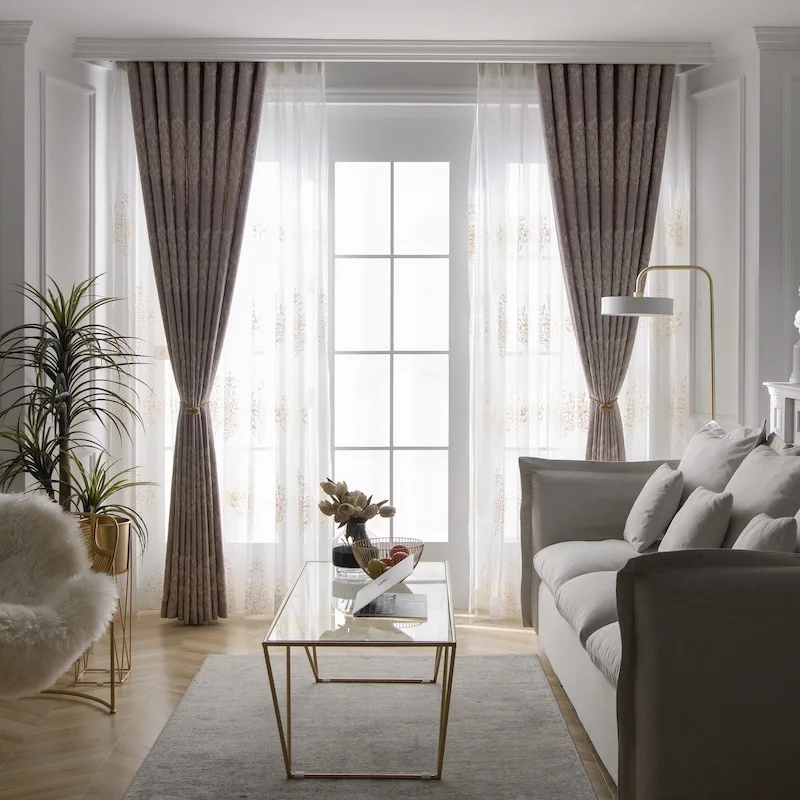 

Шторы для виллы в европейском стиле, Современные Простые высокоточные Дамасские занавески для гостиной, столовой, спальни