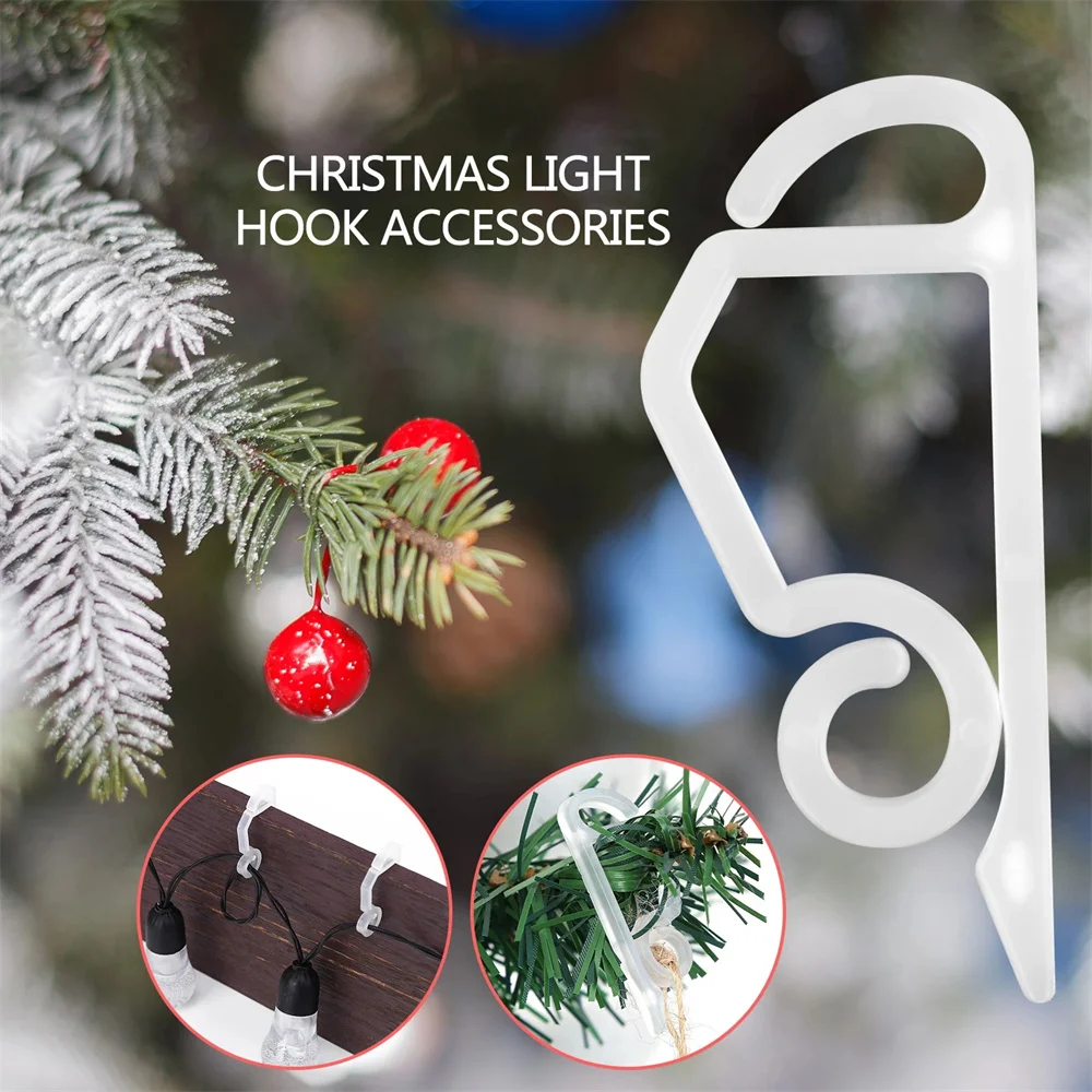 100Pcs Christmas Light Clip Outdoor Gutter Hook Outdoor Light Clip Holiday Light Clip for Christmas Decoration String Light