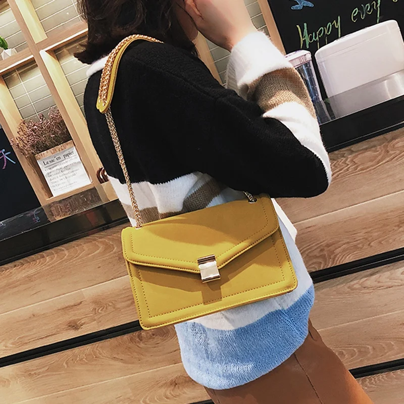 Женская квадратная сумка из ПУ кожи с цепочкой|Сумки ручками| |