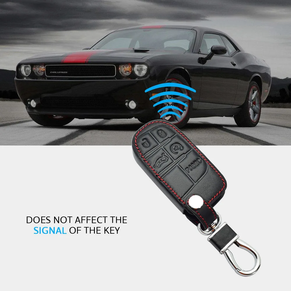 Кожаный чехол для автомобильного ключа Dodge Charger Дротика Challenger Durango Jeep Grand Cherokee Chrysler