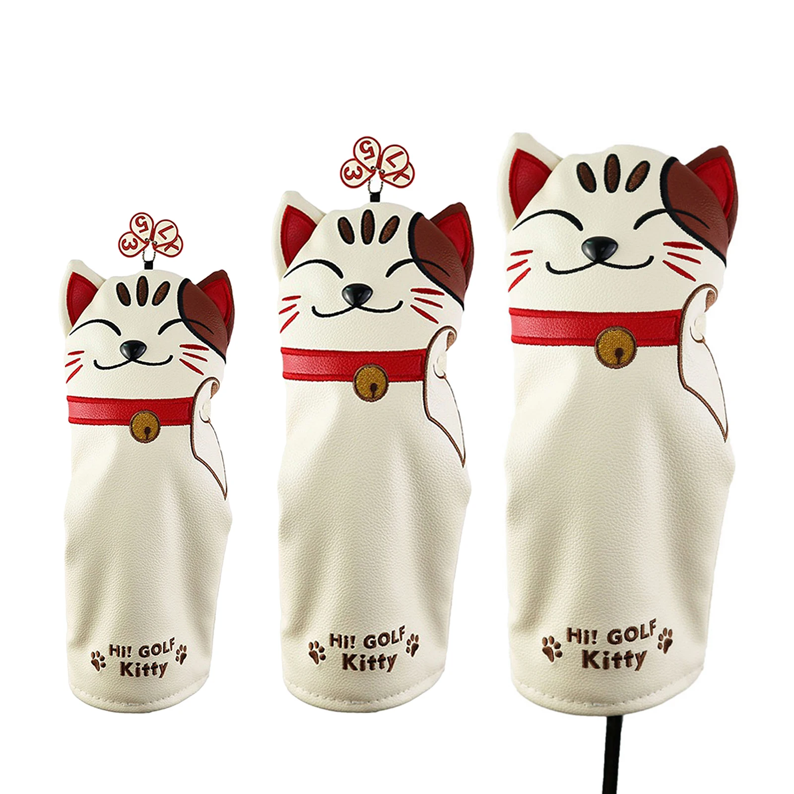 

Golf Club Head Covers Golf Driver Covers Fairway Wood Cover Hybrid Cover PU Leather Golf Wood Headcovers Utility