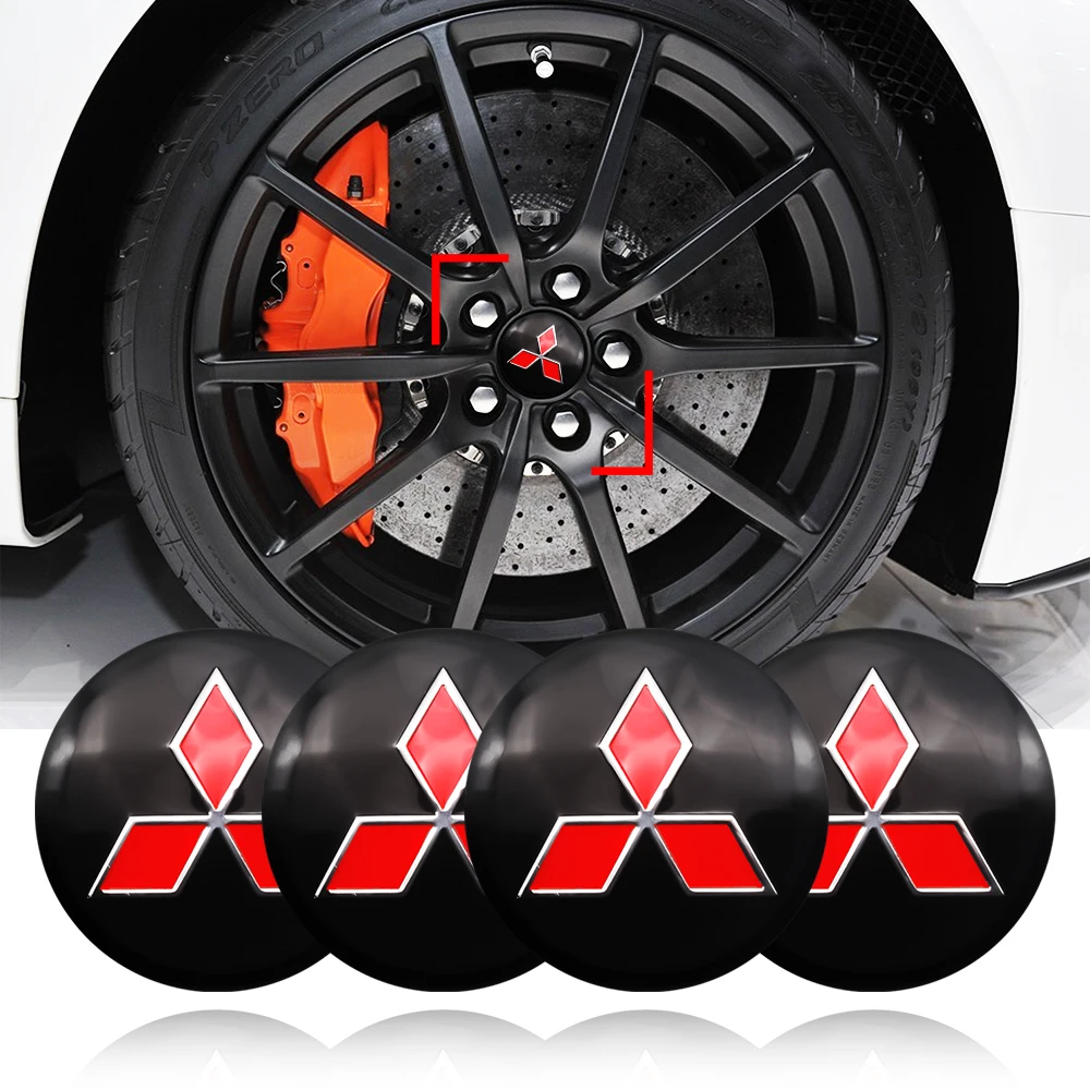 

4pcs Car Wheel Center Hub Caps Stickers Car Wheel Rim Hubcap Badge Covers Stickers for Mitsubishi Asx Outlander Auto Accessories
