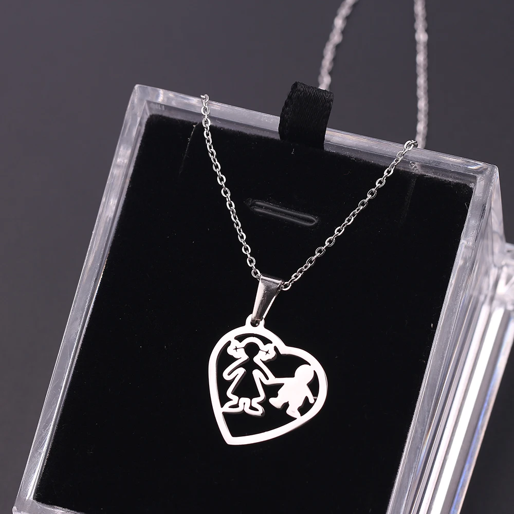 Ожерелье золотистого цвета с изображением сердца для детей и мамы | Украшения