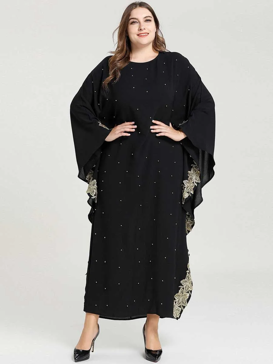 Мусульманское платье Abaya женское арабское хиджаб с рукавом летучая мышь