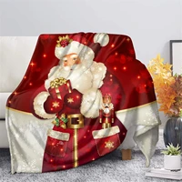 comfortable christmas holiday santa claus deisgn flannel ultra soft throw blanket warm throws for winter bedding couch sofa
