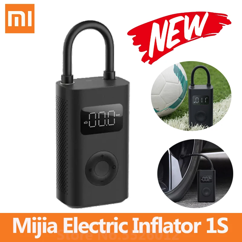  2021 Новый электрический насос Xiaomi Mijia 1S Портативный цифровой Мониторинг давления в шинах компрессора для велосипеда автомобиля мяча