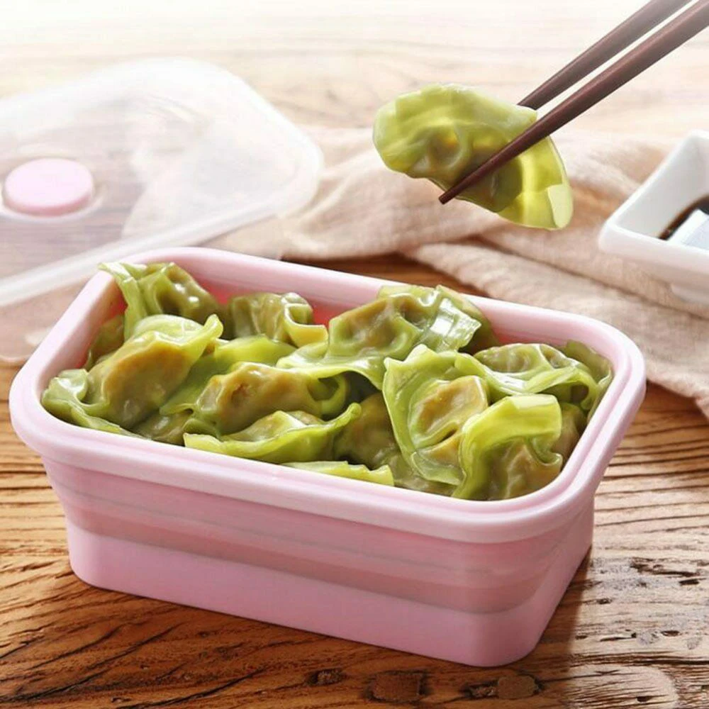

4pcs Silicone Lunch Box Folding Food Container Eco-Friendly Picnic Camping Outdoor Lunchbox