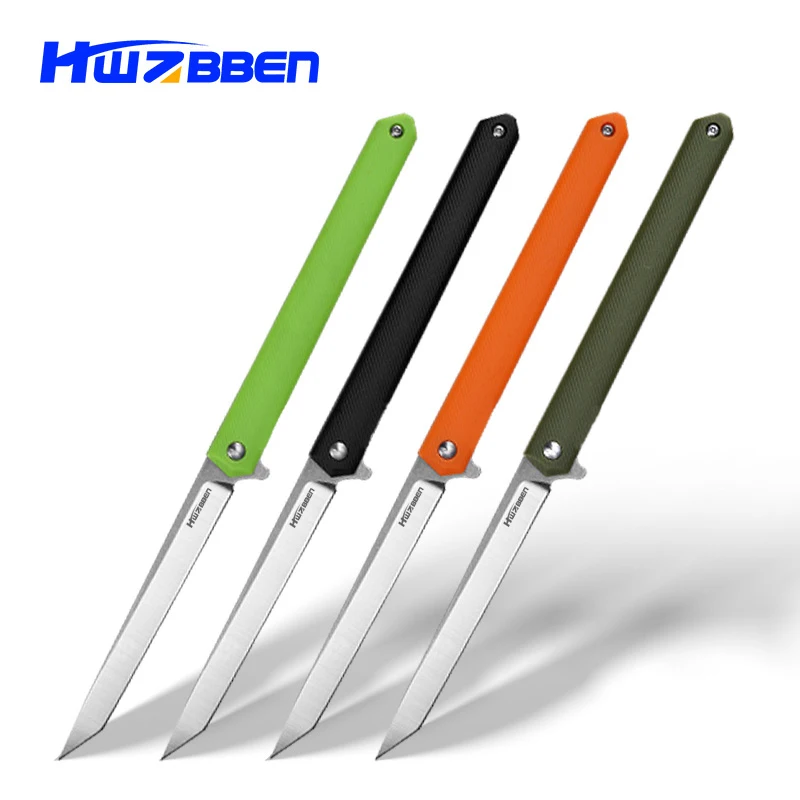 

HWZBBEN Ball Bearing ABS Handle D2 Pocket Folding Knife Military Tactical Self Defense Knives Outdoor Hunting Rescue Jackknife