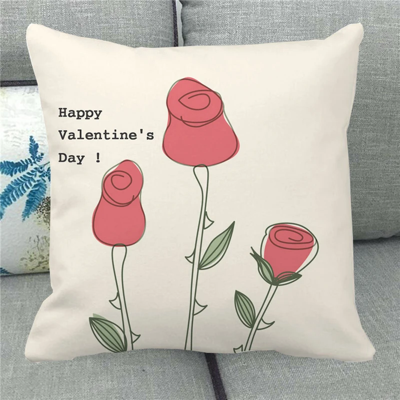 

Valentine's Day Decorative Throw Pillows Cute Black Cat Cartoon Woven Cushion Cover Simplicity Home Decor 45*45cm Living Room