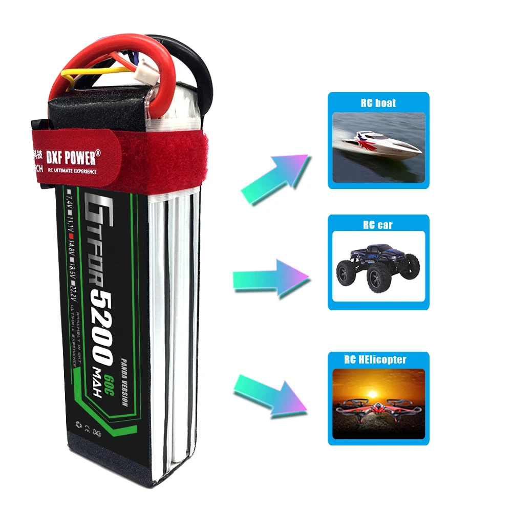 2 шт. батарея Lipo 3s 4S 11,1 V 14,8 V 5200mAh 60C MAX 120C для 1:8 1:10 Радиоуправляемый автомобиль Дрон вертолет E Багги Truggy TRX автомобиль