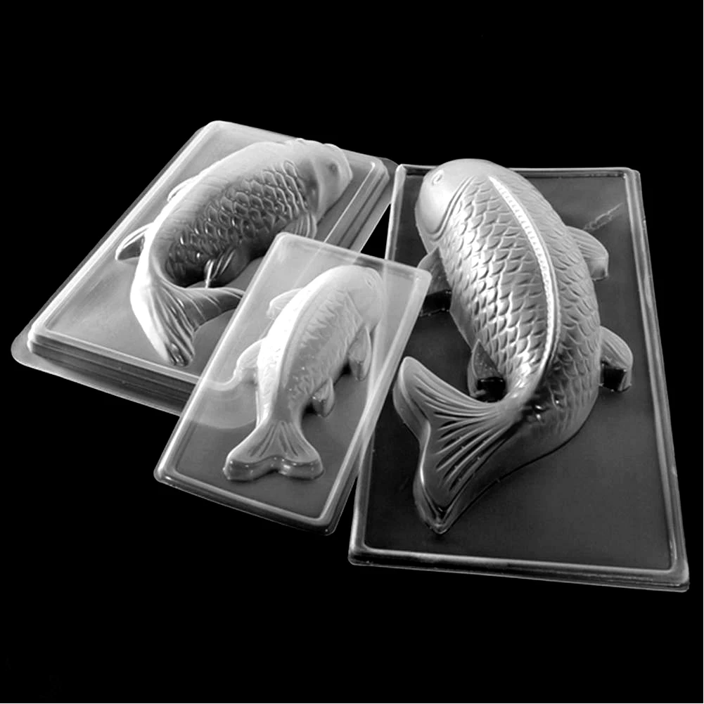 Новые DIY 3D Koi Рыбы пластиковае формы для торта шоколадного желе формы для сладостей форма для выпечки