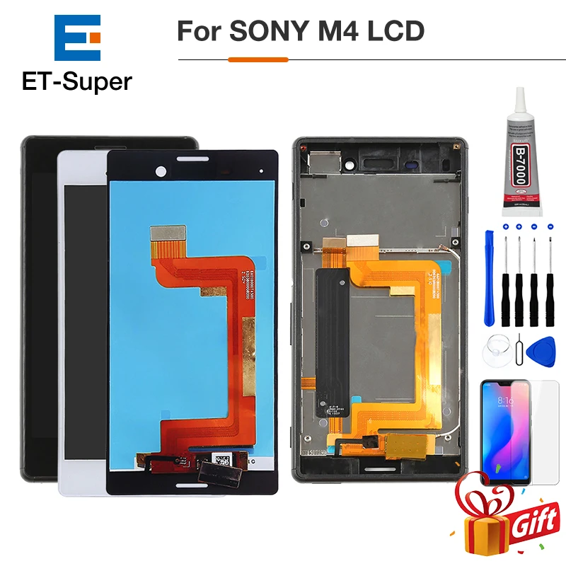 ЖК-дисплей для Sony Xperia M4 Aqua сенсорный экран с рамкой для Sony Xperia M4 дисплей Один Dual SIM E2303 E2333 сменные детали для ЖК-экрана+ закаленное стекло+ Инструменты+ клей