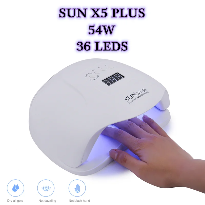 54 Вт УФ светодиодный светильник для маникюра ногтей с 36 s Профессиональная лампа