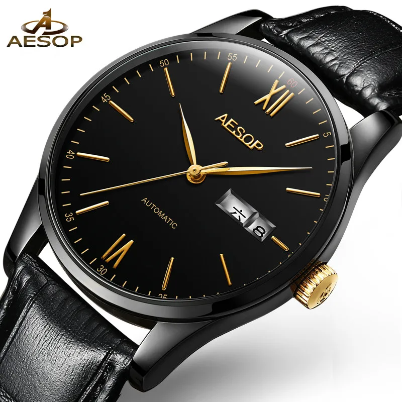 

Reloj AESOP Brand Fashion Business Watch Men Luxury Mechanical Watch Waterproof Calendar Automatic Dress Clock Relogio Masculino