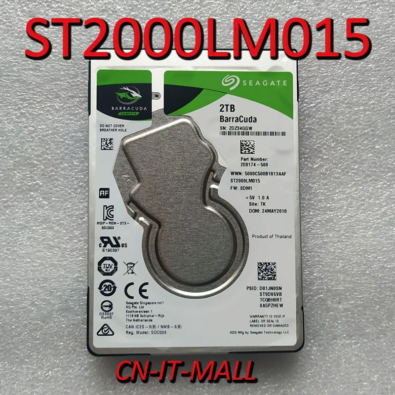 

Seagate 2TB BarraCuda ST2000LM015 5400 RPM 128MB Cache SATA 6.0Gb/s 2.5" Laptop Internal Hard Drive