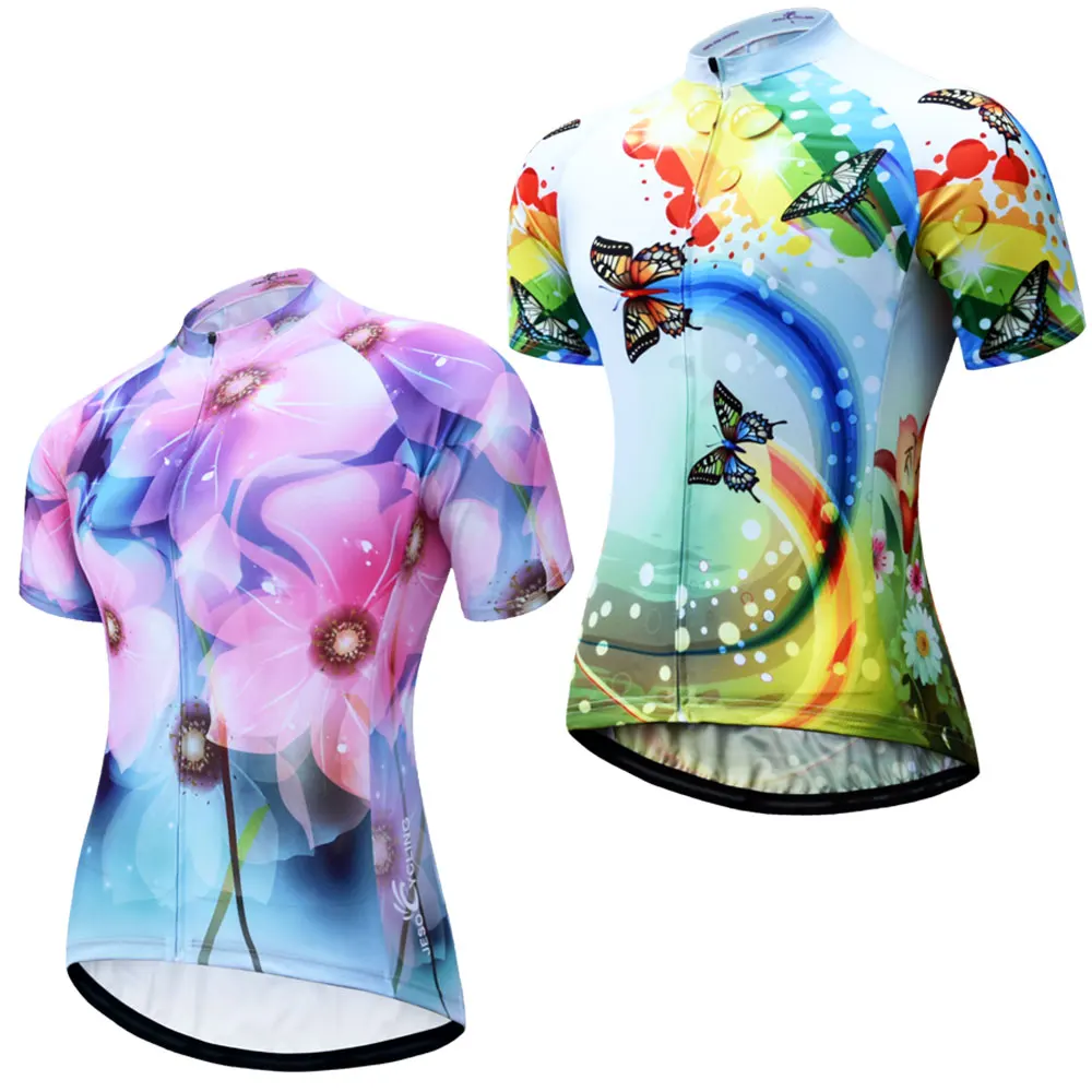 Джерси для езды на велосипеде JESOCYCLING женская летняя одежда с коротким рукавом