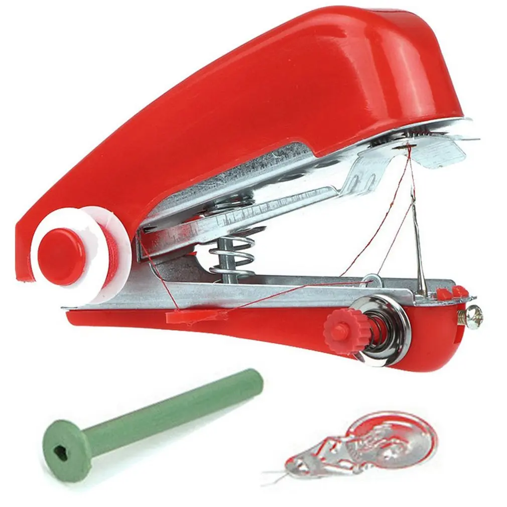 

Portable Mini Handheld Sewing Machine Hand-Held Clothes Fabrics Stitch Manual Sewing Machine Travel or Household