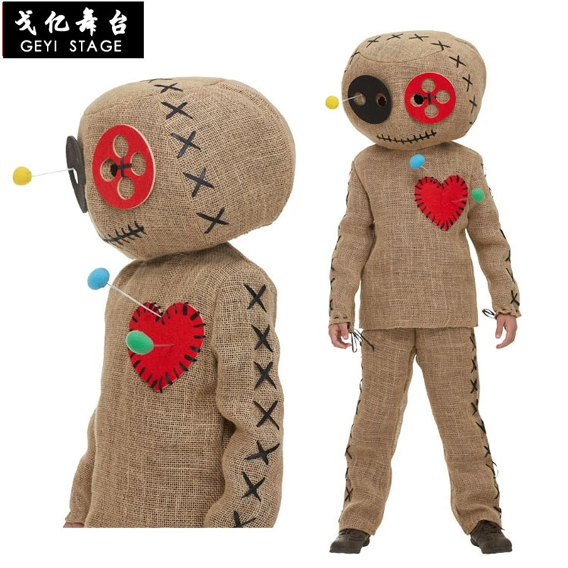 

Deluxe Uniform Costume Burlap Voodoo Doll Halloween Party Cosplay Adult Kids Children Dressing Up Fancy Performance Harmless hot