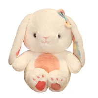2540cm sweet fuzzy long plush lop toy stuffed sitting bowknot rabbit doll adorable bunny plushie girlfriend girl gift