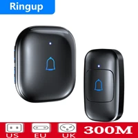ringup outdoor wireless doorbell waterproof house smart door bell chime kit 7 levels volume and led flashing for classroom
