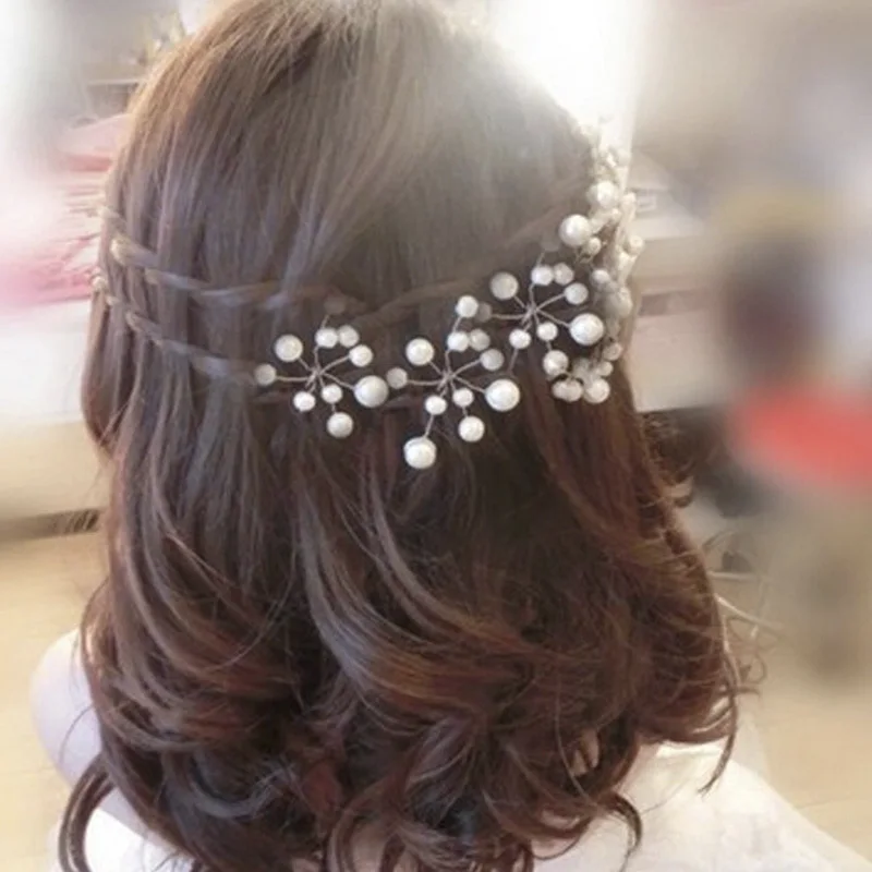 

1 Pc New Fashion Wedding Bridal Bridesmaid Pearls Hair Pins Clips Comb Headband Women Fashion Jewelry