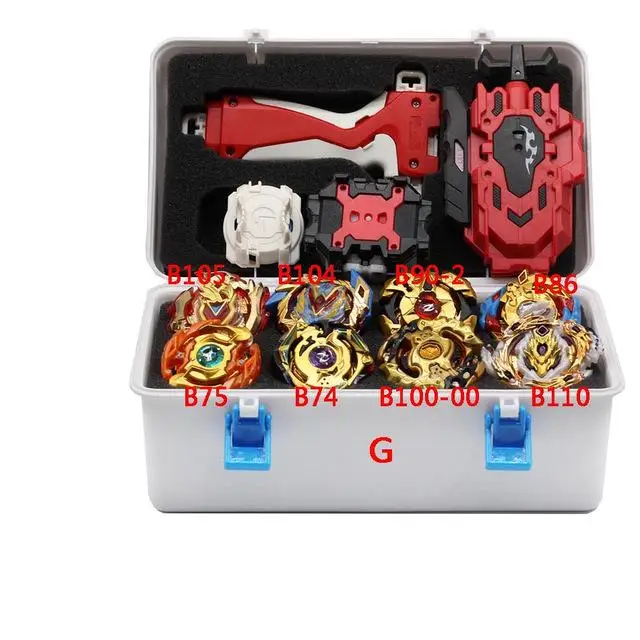G Beyblade Burst набор игрушек B150 B149 Bayblade набор металлический Fusion боевой гироскоп 4D с 4 пусковыми вращающимися верхними лезвиями игрушки - Цвет: G