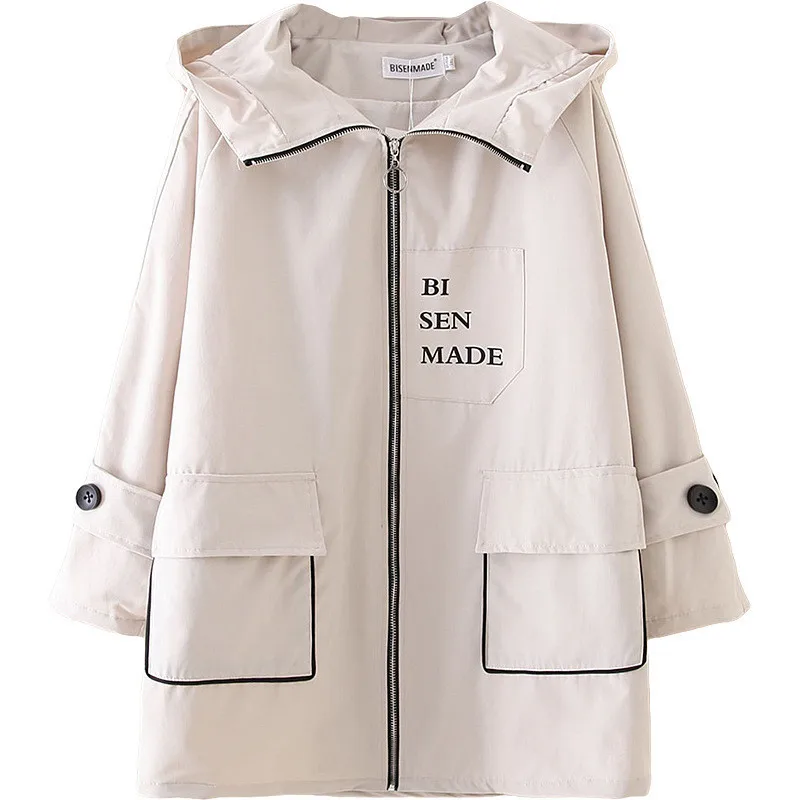 Модный Женский Тренч с капюшоном в стиле оверсайз 2020 весенне осенняя хлопковая