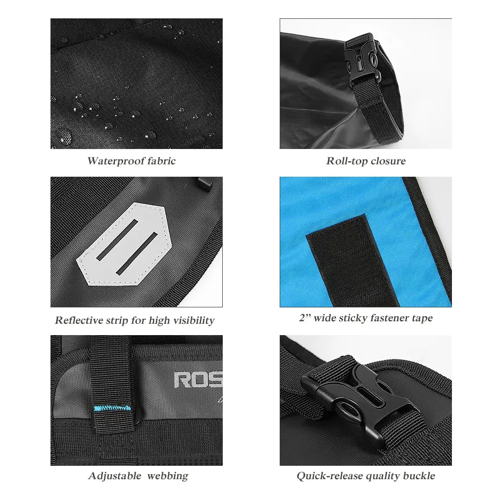 ROSWHEEL 3L-7L Регулируемая велосипедная Сумка водонепроницаемая дорожная MTB передняя