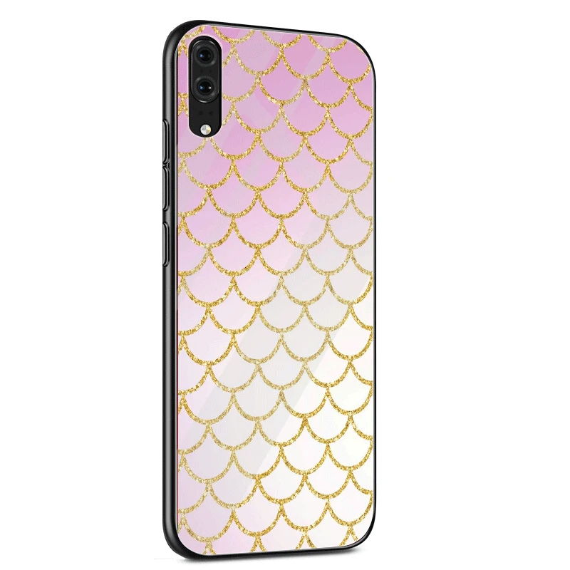 Цветной стеклянный чехол для телефона с изображением рыбьей чешуи Samsung Galaxy S7 Edge S8