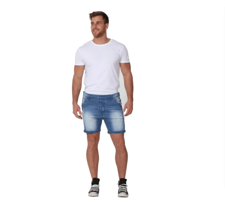 

Men s overalls 2021 fashion men s jeans and shorts torn by denim Jumpsuit
